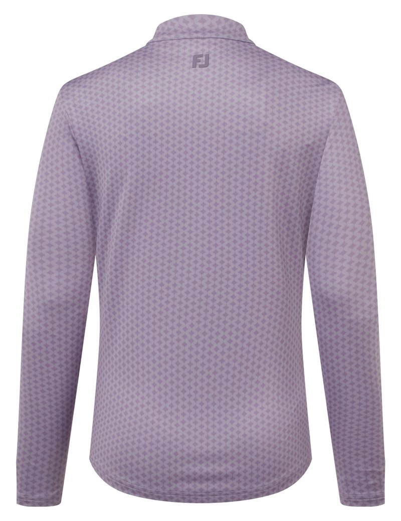 FootJoy Midlayer Full Zip Printed Sleeve dámska mikina, dusty violet