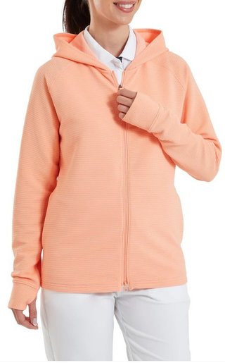 FootJoy Full-Zip Ottoman Hoodie dámska mikina, desert peach