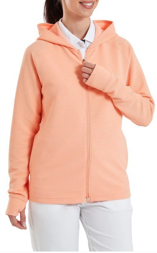 FootJoy Full-Zip Ottoman Hoodie dámska mikina, desert peach