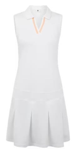 FootJoy Pleated dámske šaty, biela/desert peach