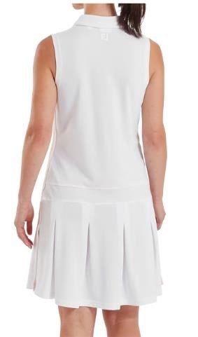 FootJoy Pleated dámske šaty, biela/desert peach