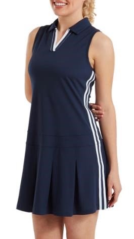 FootJoy Pleated dámske šaty, navy/biela