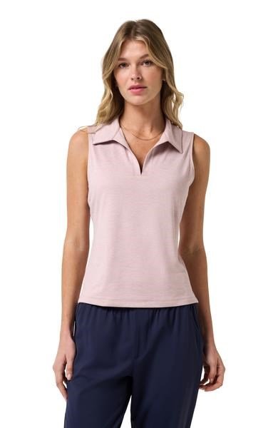 Travis Mathew Skyloft Light Sleeveless dámske polo, heather violet ice