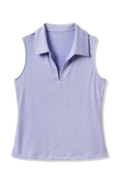 Travis Mathew Skyloft Light Sleeveless dámske polo, heather soft blue