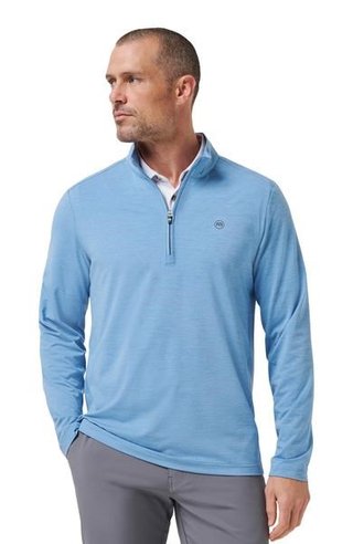 Travis Mathew Heater Pro 1/4Zip pánska mikina, pacific coast