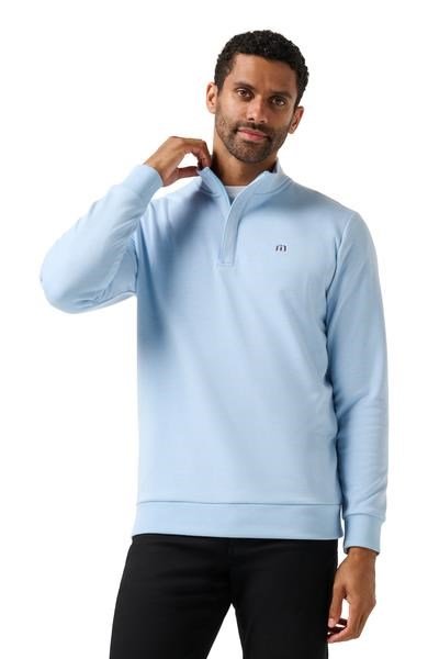 Travis Mathew Cloud Quarter Zip 2.0 pánska mikina, heather powder blue