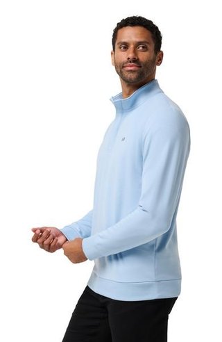 Travis Mathew Cloud Quarter Zip 2.0 pánska mikina, heather powder blue