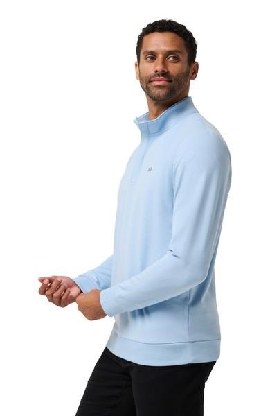 Travis Mathew Cloud Quarter Zip 2.0 pánska mikina, heather powder blue