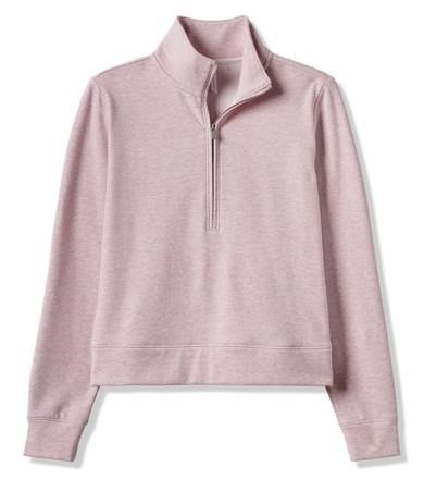 Travis Mathew Cloud Fleece Half-Zip dámska mikina, heather violet ice
