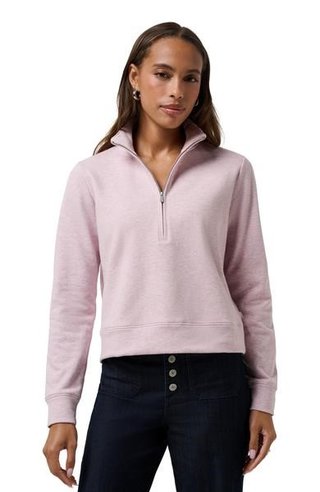 Travis Mathew Cloud Fleece Half-Zip dámska mikina, heather violet ice