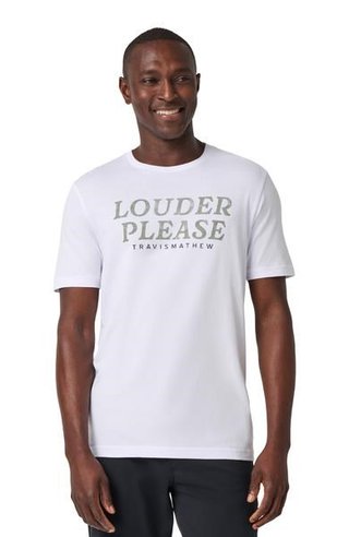 Travis Mathew Louder Please pánske tričko, biele