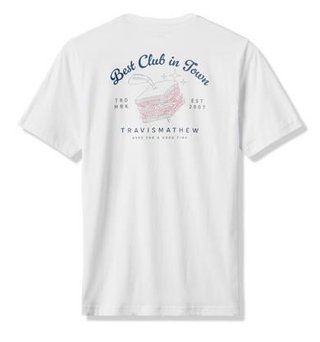 Travis Mathew Founding Member Tee pánske tričko, biele