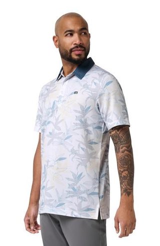 Travis Mathew Featherweight Drift pánske polo, biele