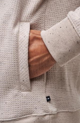 Travis Mathew Cloud Wafle pánska mikina, oxford tan
