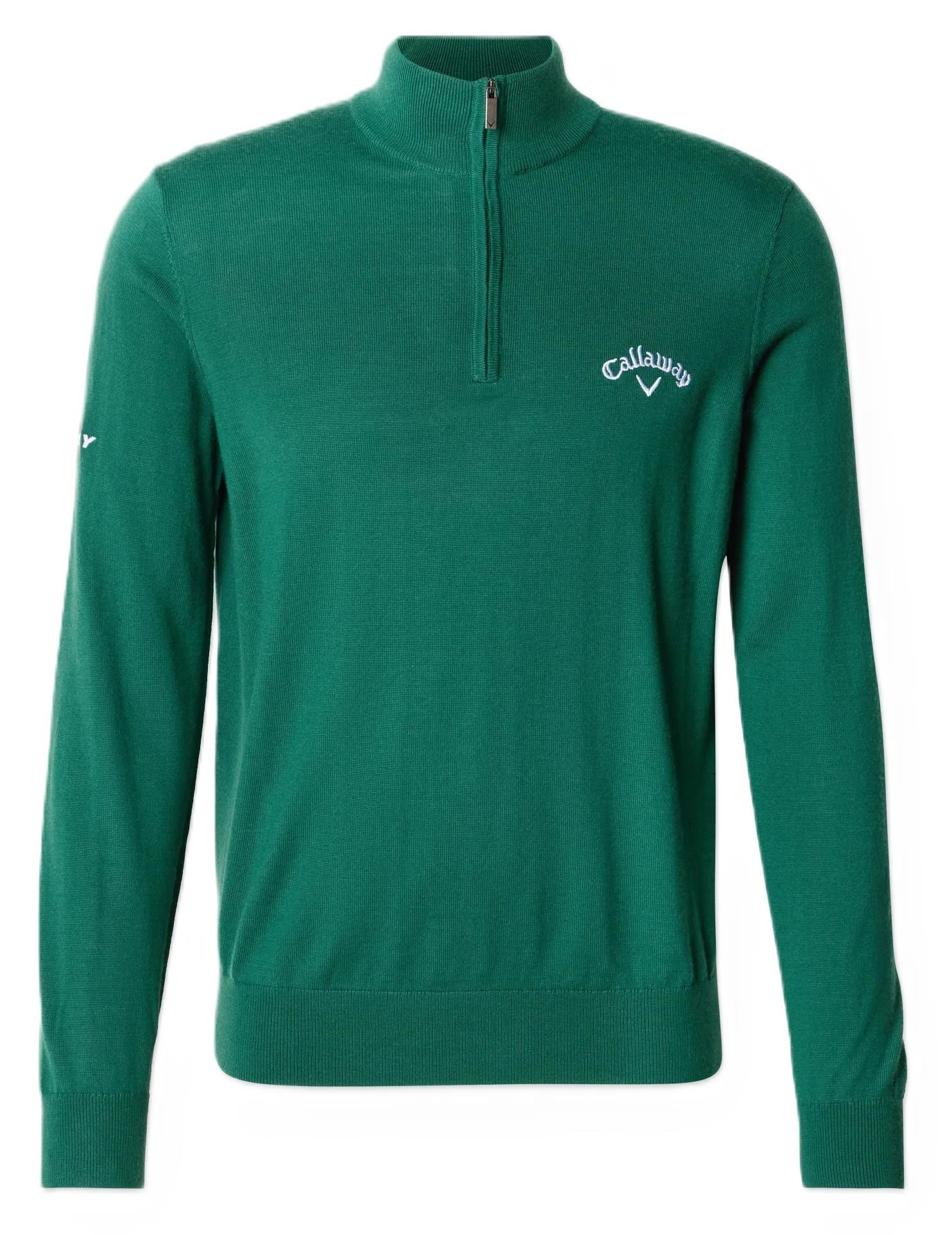 Callaway 1/4 Zip Mock pánsky sveter, deep galapagos green