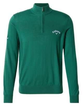 Callaway 1/4 Zip Mock pánsky sveter, deep galapagos green