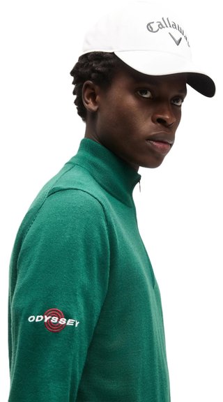 Callaway 1/4 Zip Mock pánsky sveter, deep galapagos green