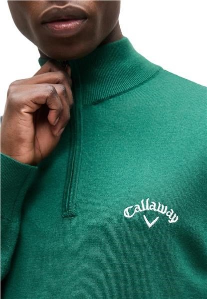 Callaway 1/4 Zip Mock pánsky sveter, deep galapagos green