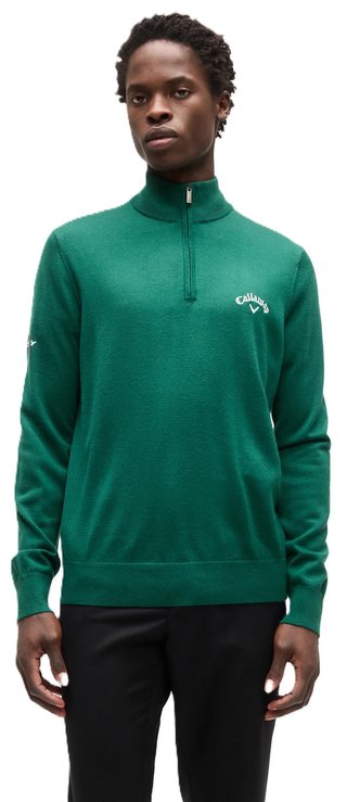 Callaway 1/4 Zip Mock pánsky sveter, deep galapagos green