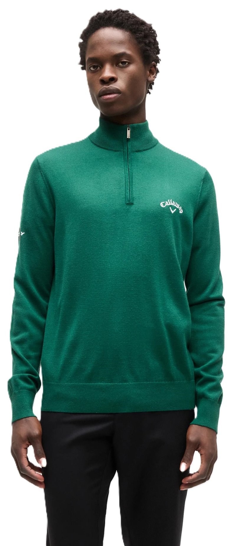 Callaway 1/4 Zip Mock pánsky sveter, deep galapagos green