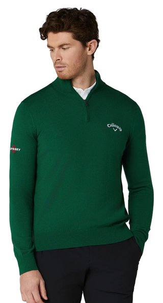 Callaway 1/4 Zip Mock pánsky sveter, deep galapagos green