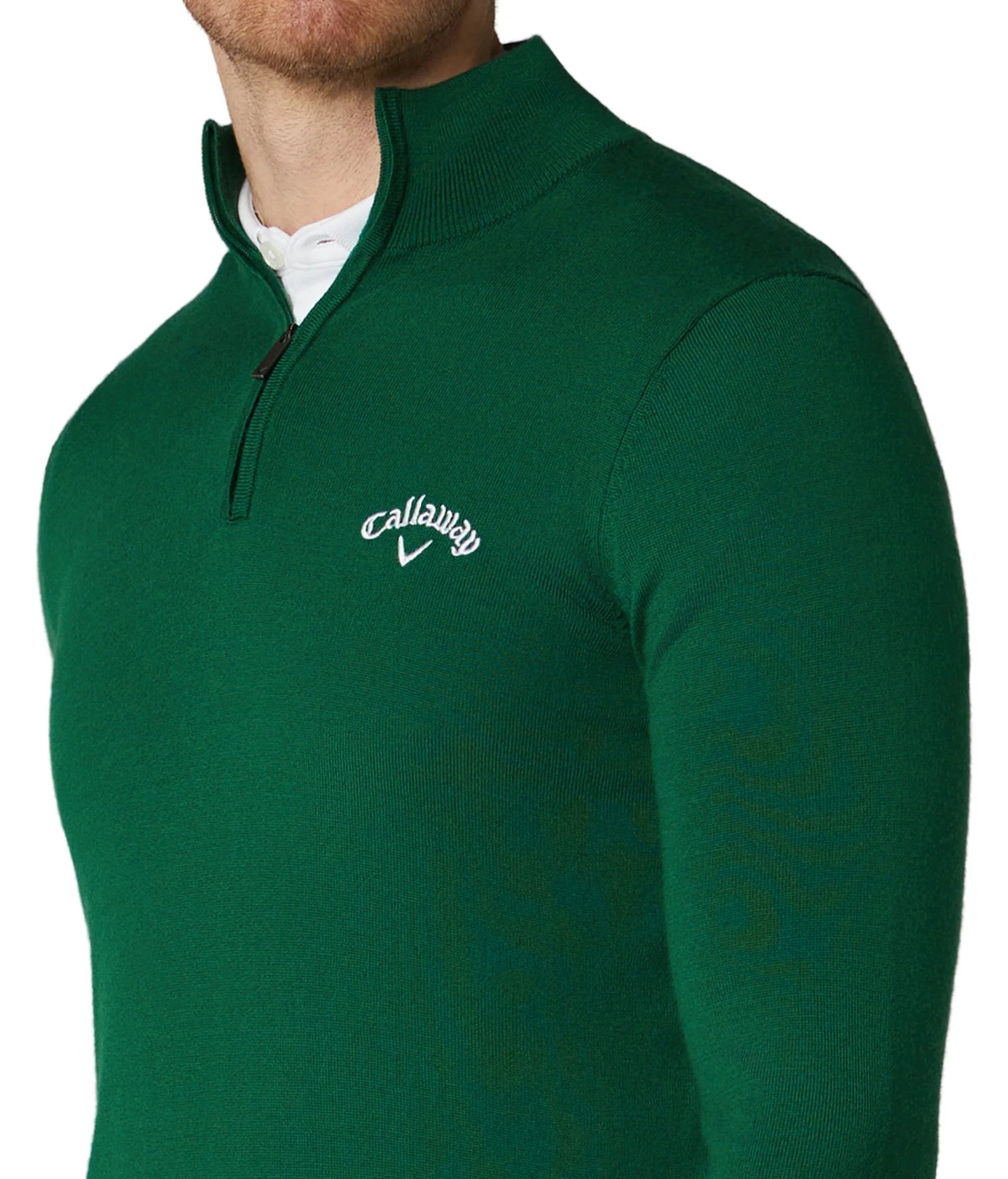 Callaway 1/4 Zip Mock pánsky sveter, deep galapagos green