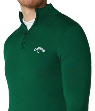 Callaway 1/4 Zip Mock pánsky sveter, deep galapagos green