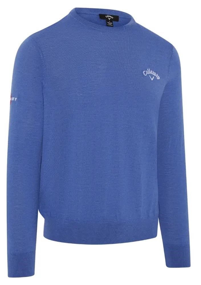 Callaway Crew Neck Merino Mix pánsky sveter, light magnetic blue heather