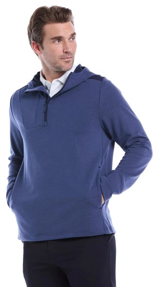 Callaway Soft Touch 1/4 Zip Premium pánska mikina, heather peacoat