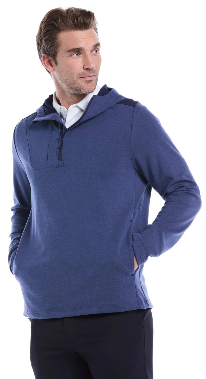 Callaway Soft Touch 1/4 Zip Premium pánska mikina, heather peacoat