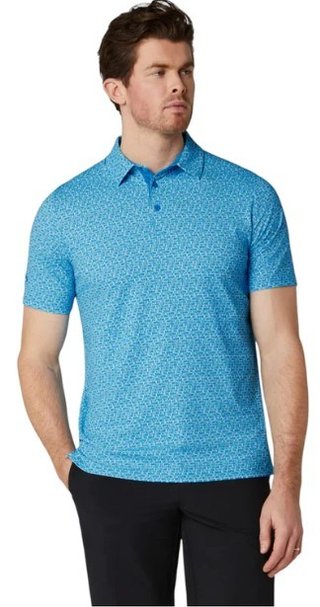 Callaway Tile Gingham Print pánske polo, brilliant blue