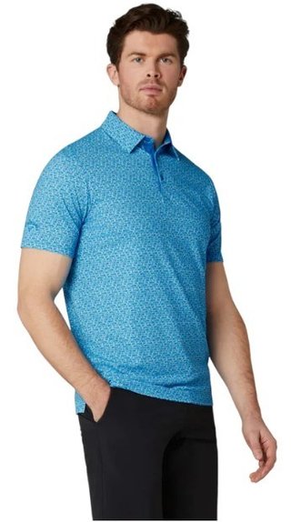 Callaway Tile Gingham Print pánske polo, brilliant blue