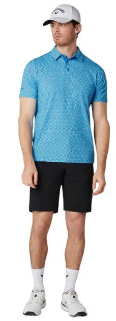Callaway Tile Gingham Print pánske polo, brilliant blue