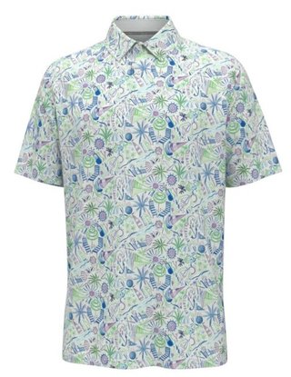 Callaway Nautical Conversational Print pánske polo, biele