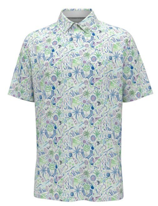 Callaway Nautical Conversational Print pánske polo, biele