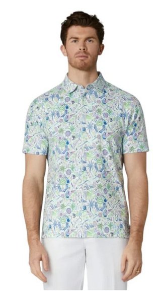 Callaway Nautical Conversational Print pánske polo, biele
