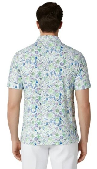 Callaway Nautical Conversational Print pánske polo, biele