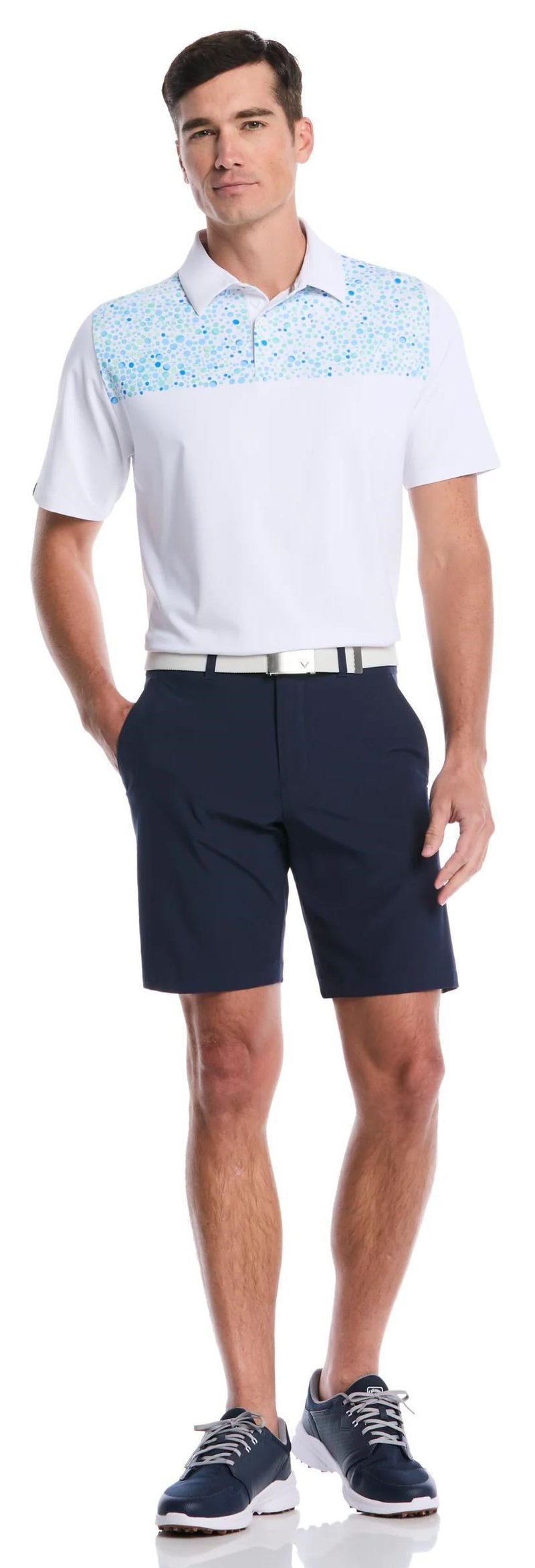 Callaway Driving Range Engineered Print pánske polo, bright white