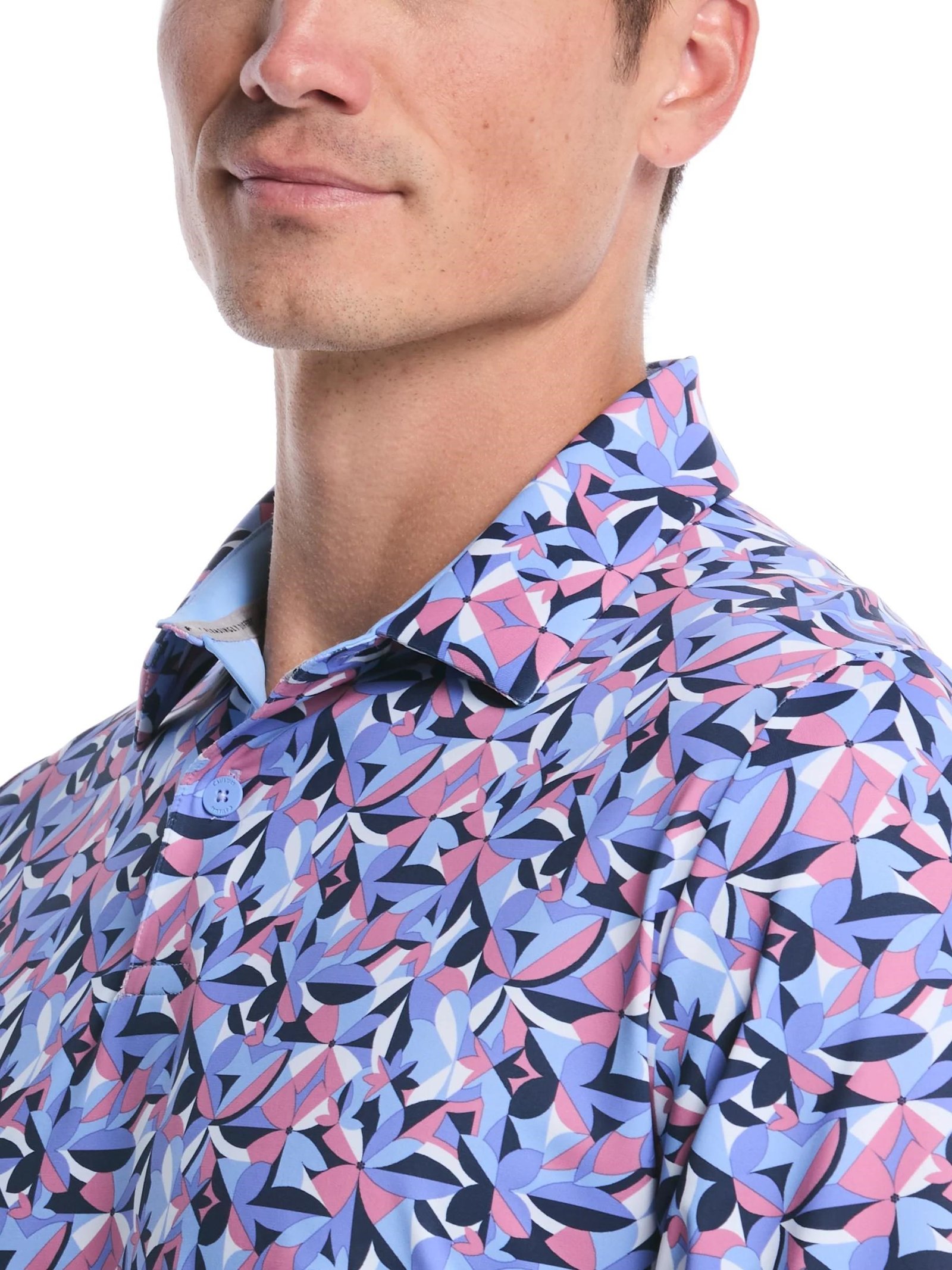 Callaway Dogwood Floral Geo pánske polo, vista blue
