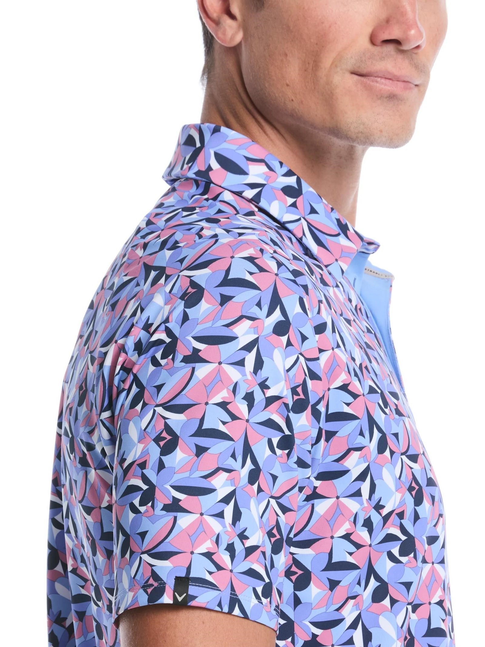 Callaway Dogwood Floral Geo pánske polo, vista blue