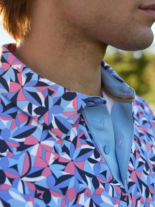 Callaway Dogwood Floral Geo pánske polo, vista blue