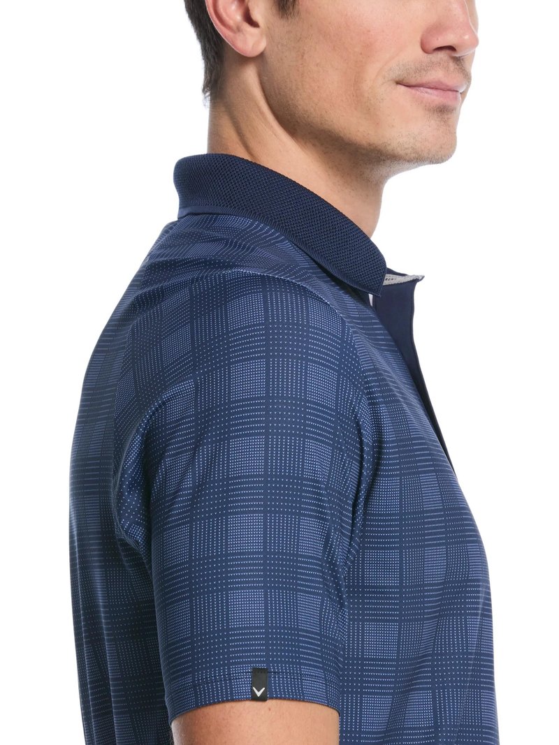 Callaway ChevPlaid Print pánske polo, navy