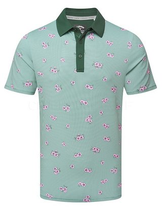 Callaway Azalea Gingham pánske polo, galapagos green