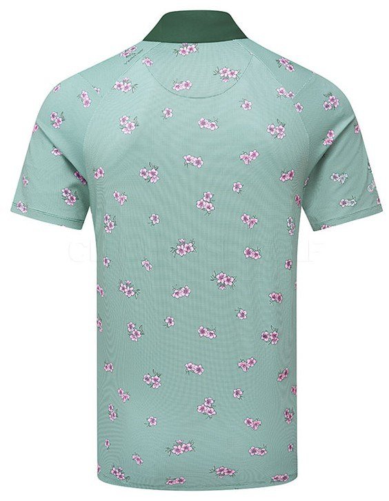 Callaway Azalea Gingham pánske polo, galapagos green