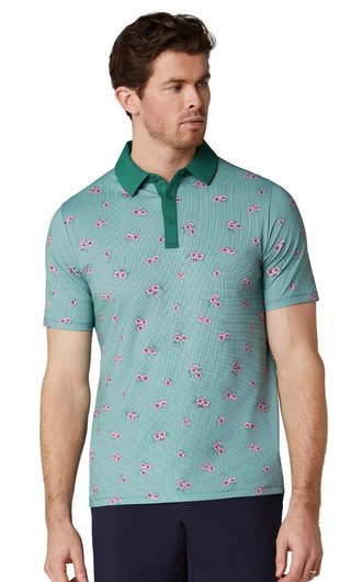 Callaway Azalea Gingham pánske polo, galapagos green
