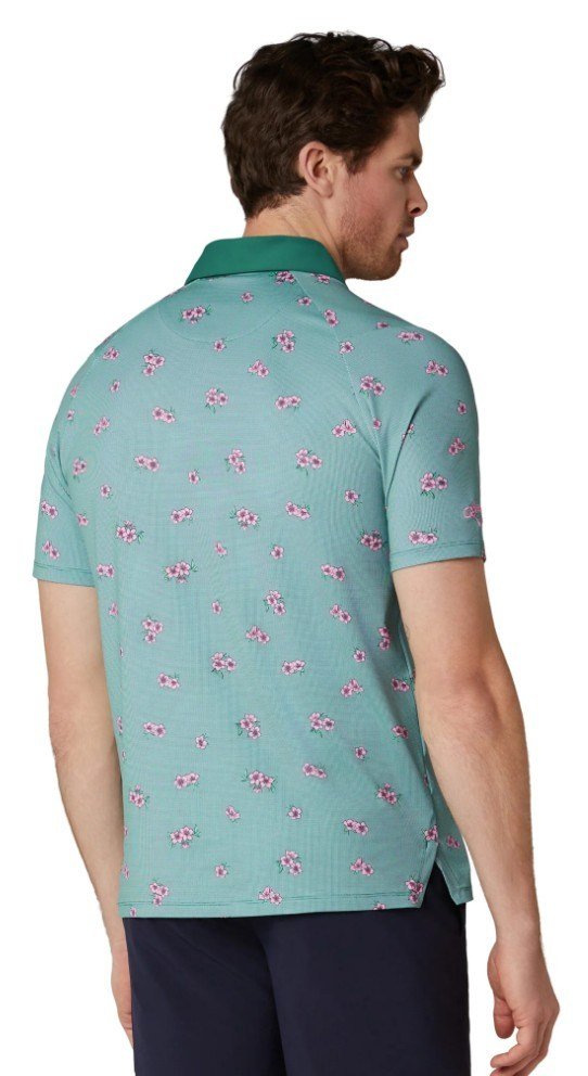 Callaway Azalea Gingham pánske polo, galapagos green