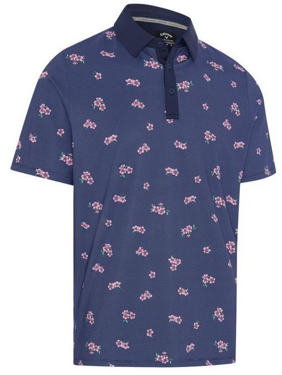 Callaway Azalea Gingham pánske polo, peacoat