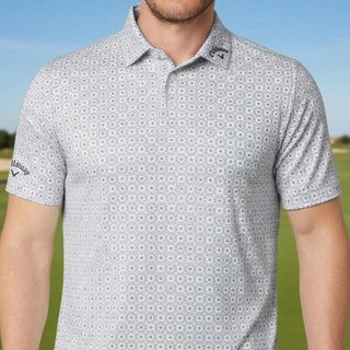 Callaway Foulard Printed pánske polo, bright white