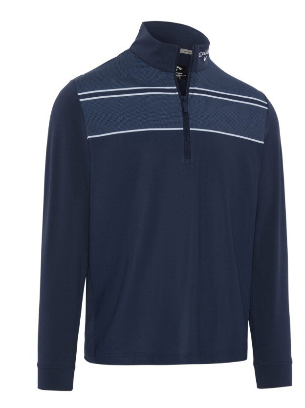 Callaway Blocked Printed Chev Textured pánska mikina, peacoat