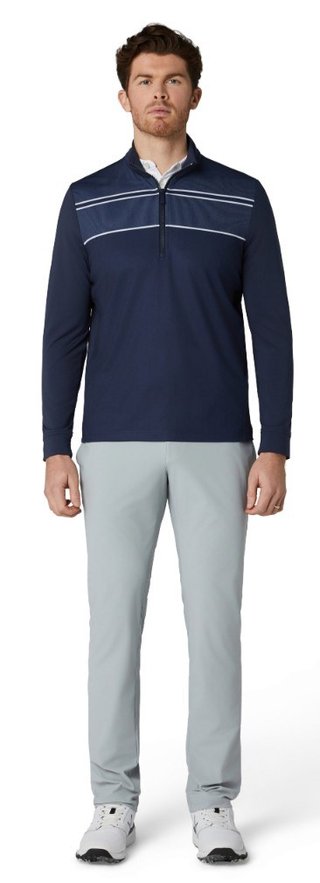 Callaway Blocked Printed Chev Textured pánska mikina, peacoat